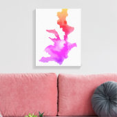 Roze rode Paarse Oranje gele Abstracte verf Canvas Afdruk (Insitu (Woonkamer))