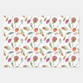 Roze rode Paarse Waterverf Florals Inpakpapier Vel (Voorkant)