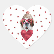 Roze Rode Pooten Sint-Bernardshond Valentijnsdag