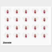 Roze Rode Pootjes Cavalier Spaniel Hond Valentijns Hart Sticker (Vel)