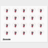 Roze Rode Pootjes Hart Border Collie Hond Valentij Sticker (Vel)