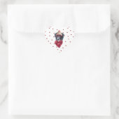 Roze Rode Pootjes Hart Border Collie Hond Valentij Sticker (Tas)