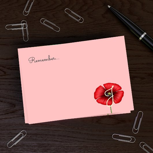  Roze Rode Poppy Monogram Post it Notes