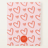 Roze & rode preppy harten planner (Achterkant)