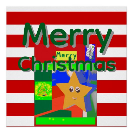 Roze Rode Prettig Kerstfeest Perfect Poster (Voorkant)