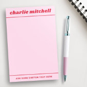 Roze rode retro naam post-it® notes