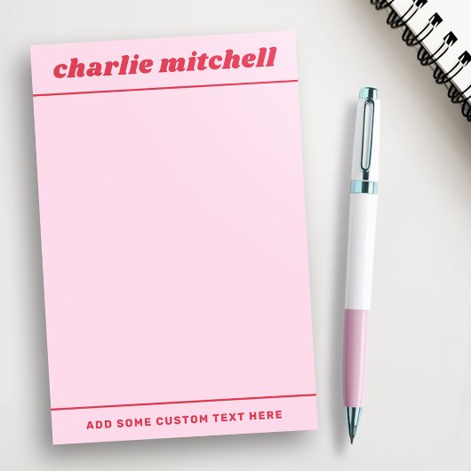 Roze rode retro naam post-it® notes