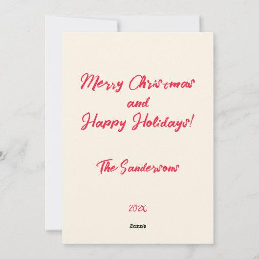 Roze Rode Retro Ornamenten Kerst Kaart (Achterkant)