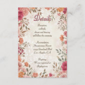 Roze & Rode Romantische Lente Bloemencode QR Weddi Informatiekaartje (Voorkant)