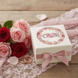 Roze & Rode Romantische Roos Lente Bloemen Bruilof Ronde Sticker