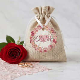 Roze & Rode Romantische Roos Lente Bloemige Bruilo Bedankjes Labels