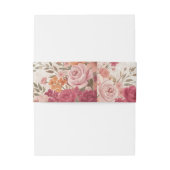 Roze & Rode Romantische Roos Lente Bloemige Bruilo Uitnodigingen Wikkel (Achterkant Voorbeeld)