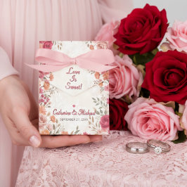 Roze & Rode Romantische Roos Lente Bruiloft Bedankdoosjes