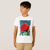 Roze rode roodroos t-shirt (Voorkant volledig)