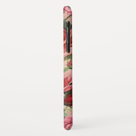  Roze Rode Roos Bloem Gepersonaliseerde Naam Case-Mate iPhone Case (Achterkant/links)