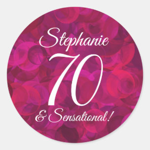Roze rode roze 70 en sensationele bruidsschat ronde sticker