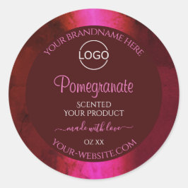 Roze rode roze etiketten met Logo