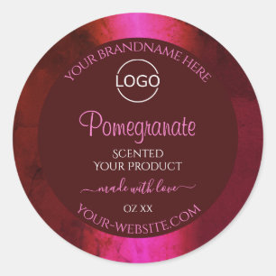 Roze rode roze etiketten met Logo