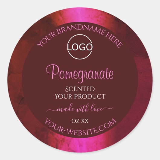 Roze rode roze etiketten met Logo (Voorkant)