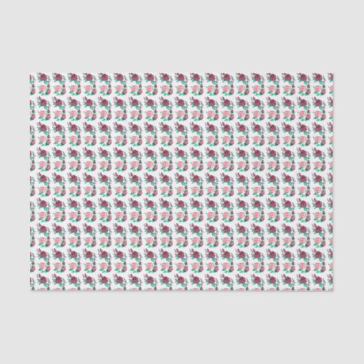 Roze rode roze met leder Fancy waterkleur Ontworpe Tissuepapier (Voorkant)