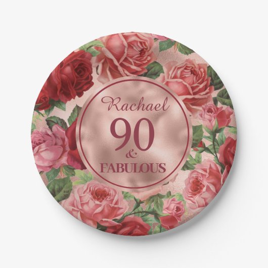 Roze Rode Rozen 90 en Fabulous Paper Bord (Voorkant)