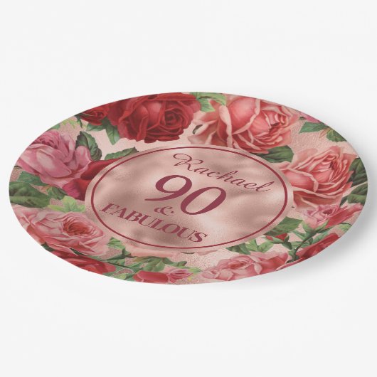 Roze Rode Rozen 90 en Fabulous Paper Bord (Gekanteld)