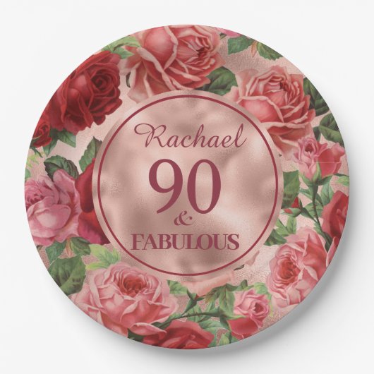  Roze Rode Rozen 90 en Fabulous Paper Bord (Voorkant)