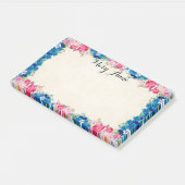 roze rode rozen blauwe bloemen, aangepast post-it® notes (Schuin)