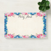roze rode rozen blauwe bloemen, aangepast post-it® notes (Kantoor)