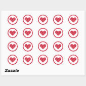 Roze Rode Rozen Bloemhart Valentijnsdag Ronde Sticker (Vel)
