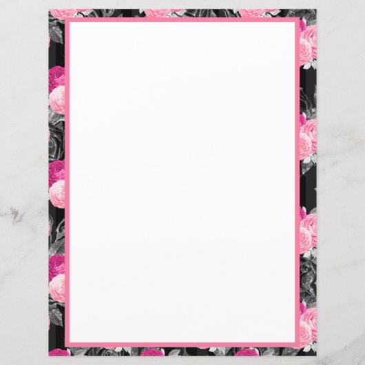  roze rode rozen bloemmotief (Achterkant)