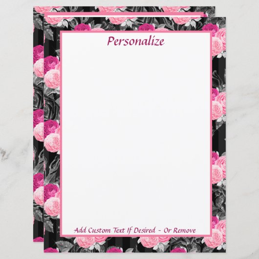 roze rode rozen bloemmotief (Voorkant / Achterkant)