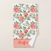 Roze Rode Rozen Bloemstuk Elegant Cadeau Bad Handdoek (Handdoek)