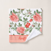 Roze Rode Rozen Bloemstuk Elegant Cadeau Bad Handdoek (Wasdoekje)