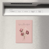 Roze Rode Rozen Bloemstuk Magneet (Insitu (Vaatwasser))