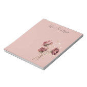 Roze Rode Rozen Bloemstuk Notitieblok (Linkerzijde)