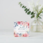 Roze rode rozen Boho Floral Visitekaartje (Staand voorkant)