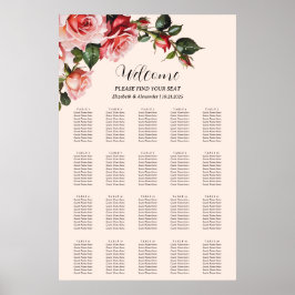  roze rode rozen bruiloft zithoek poster
