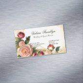  Roze & Rode Rozen Elegante Bruiloft Planner Magnetisch Visitekaartje (Voorbeeld)