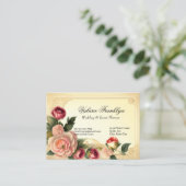  Roze & Rode Rozen Elegante Bruiloft Planner Visitekaartje (Staand voorkant)
