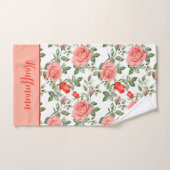 Roze rode rozen Floral Flowers Elegant Gift Bad Handdoek (Handdoek)
