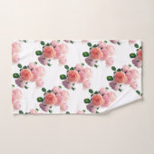 Roze rode rozen Moderne Elegant Floral Sjabloon Bad Handdoek (Handdoek)