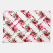 Roze rode rozen Moderne Sjabloon Waterverf Theedoek (Horizontaal)