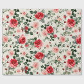 roze rode rozen Moederdag Cadeaupapier (Vlak)