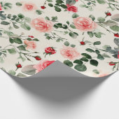 roze rode rozen Moederdag Cadeaupapier (Hoek)
