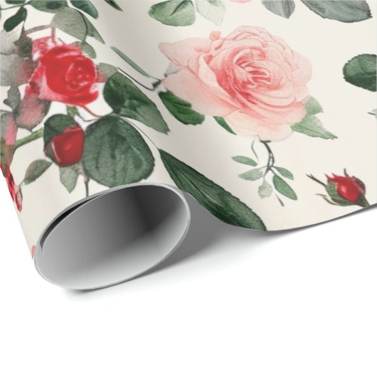 roze rode rozen Moederdag Cadeaupapier (Rol Hoek)