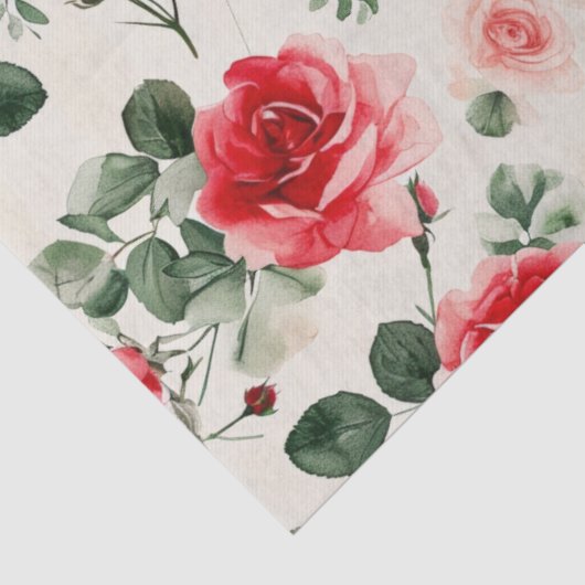 roze rode rozen Moederdag Tissuepapier (Detail)