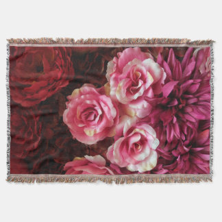 Roze, rode rozen: stof achtergrond. deken