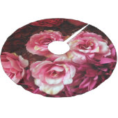 Roze, rode rozen: stof achtergrond. kerstboom rok (Gekanteld)