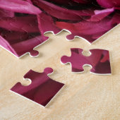 Roze, rode rozen: stof achtergrond. legpuzzel (Zijkant)